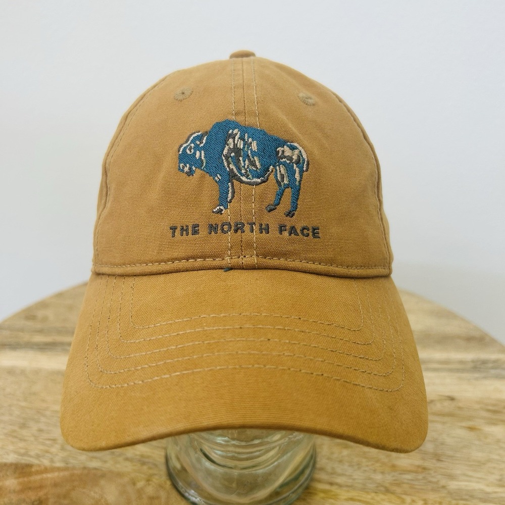 The North Face Canvas Work Ball Urban Bison Buffalo Snap Back Cap Hat Tan